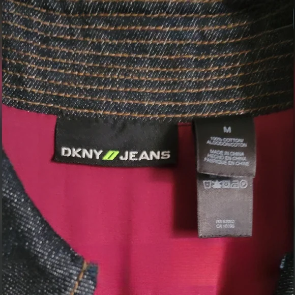 NWOT DKNY Retro Indigo Denim Trench Coat Sz M - Picture 5 of 6